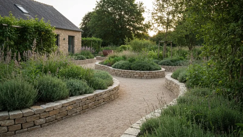 Bordures en pierre dans les projets de paysages durables