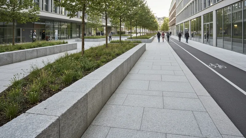 Bordures en pierre dans les projets d'urbanisme